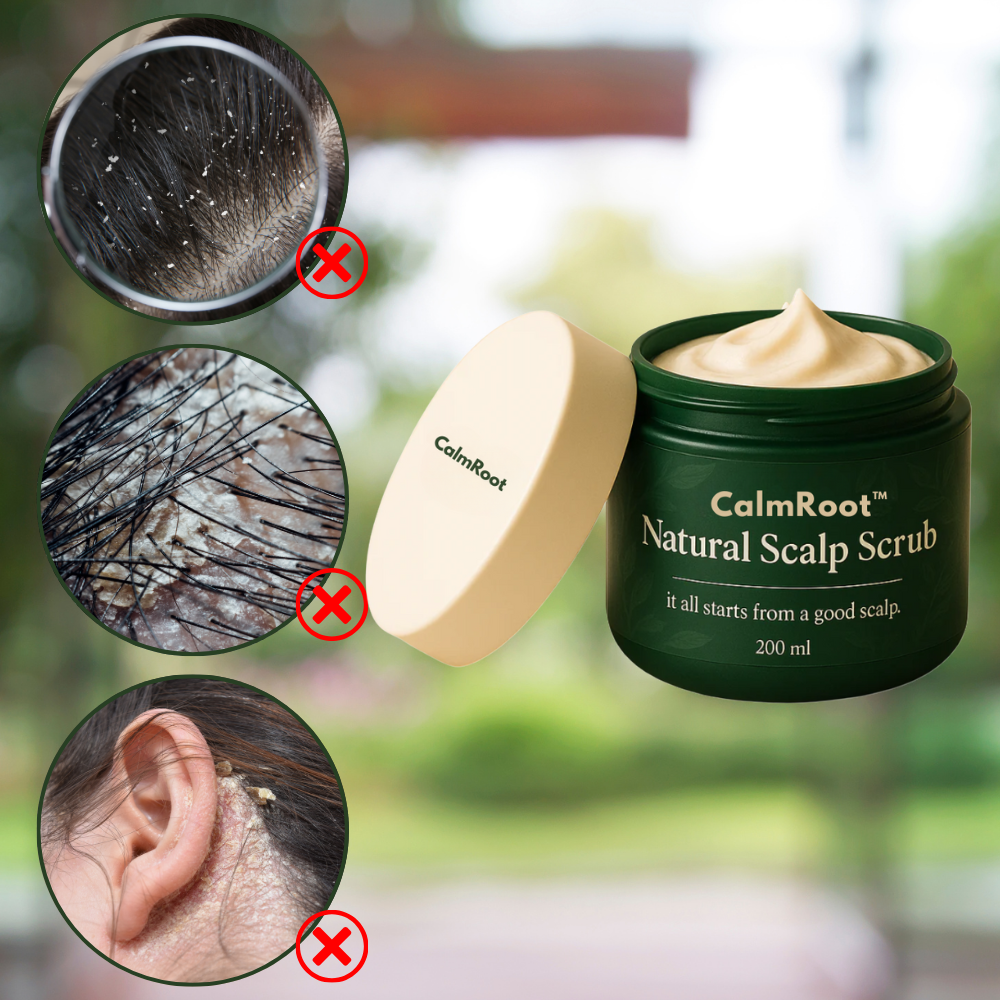 CalmRoot™ Gommage Cuir Chevelu Naturel - Restaurez votre cuir chevelu en 7 jours – soulagement total immédiat